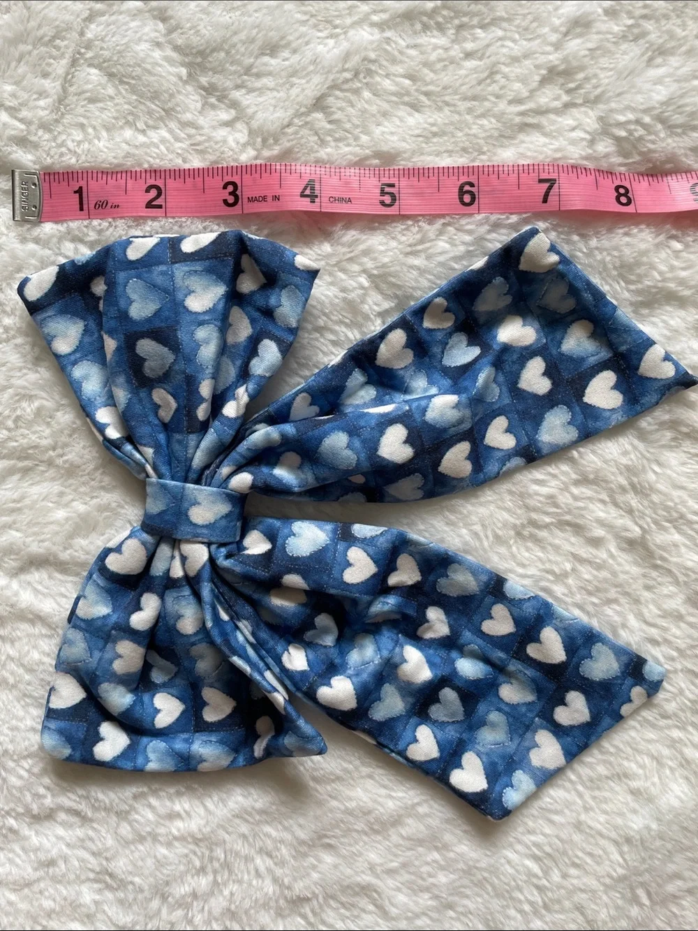 Boutique Blue Heart Pet Bow